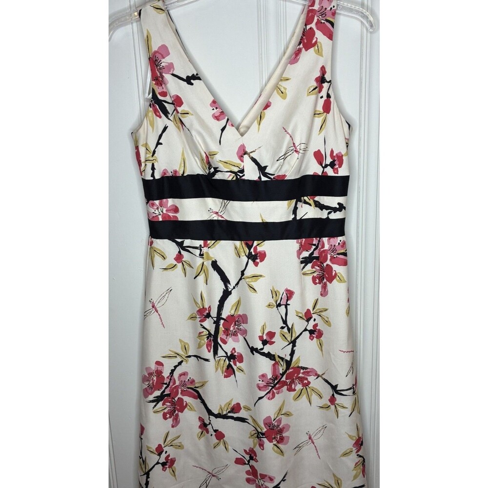 Silk Dress Size 10 Romantic Floral V-neck/back Elevated Lined Timeless Chic Soft
